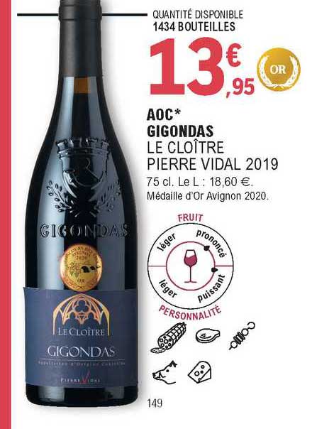 aoc gigondas le cloître pierre vidal 2019