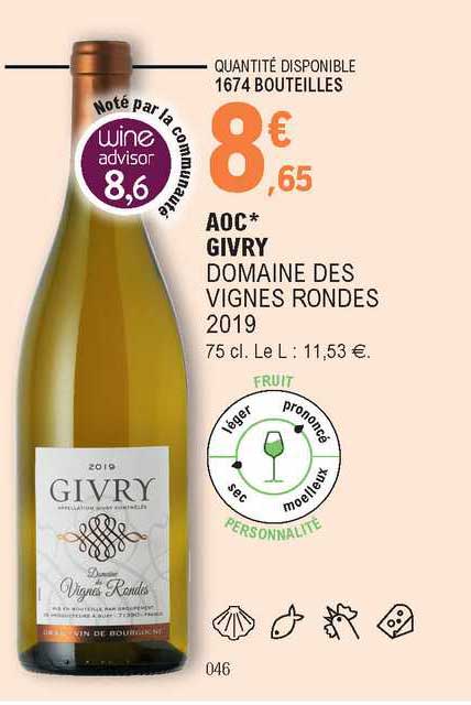 Aoc Givry Domaine Des Vignes Rondes 2019