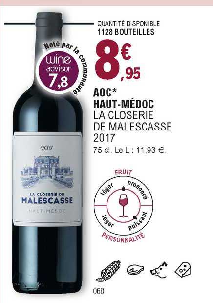 aoc haut-médoc la closerie de malescasse 2017