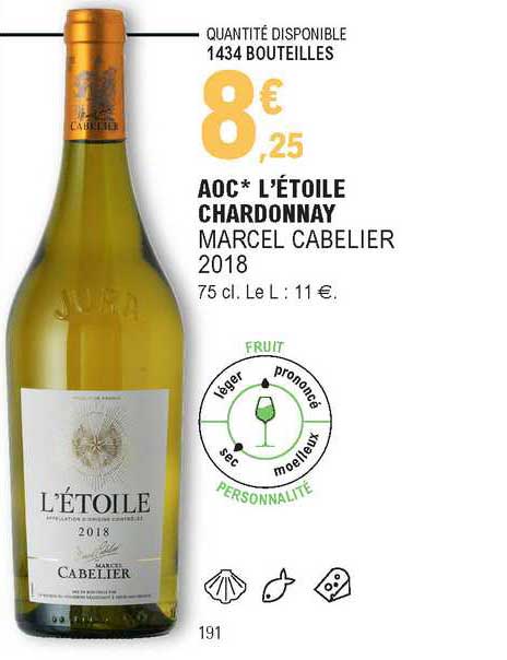 aoc l'étoile chardonnay marcel cabelier 2018