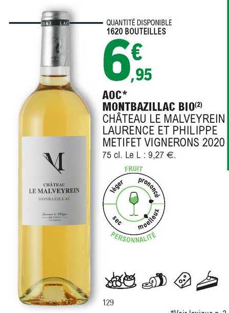 aoc montbazillac bio château le malveyrein laurence et philippe metifet vignerons 2020