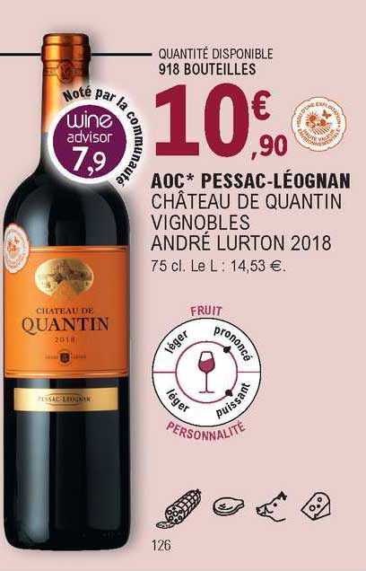 aoc pessac-léognan château de quantin vignobles andré lurton 2018