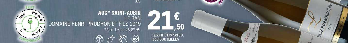 Aoc Saint-aubin Le Ban Domaine Henri Prudhon Et Fils 2019