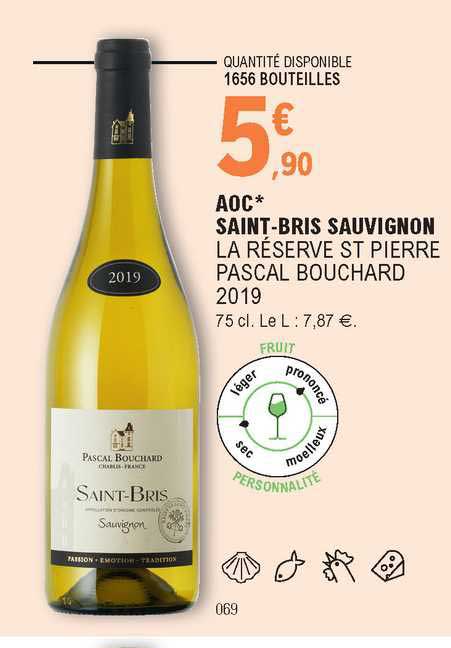 aoc saint-bris sauvignon la réserve st pierre pascal bouchard 2019
