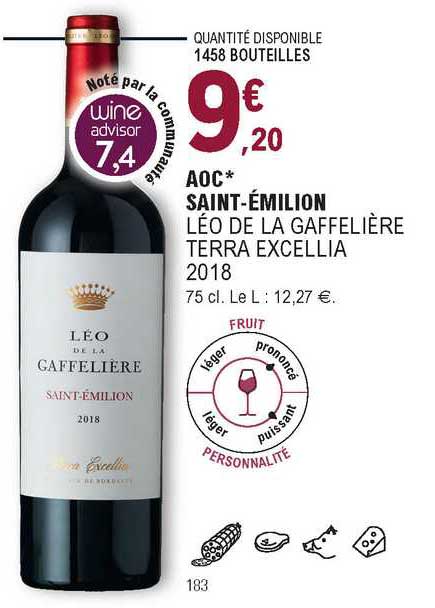 aoc saint-émilion léo de la gaffelière terra excellia 2018