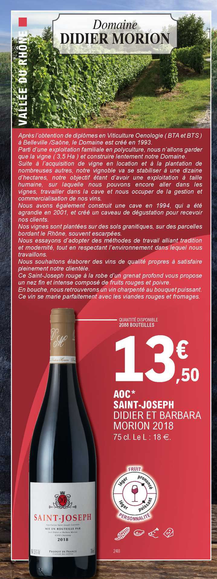 aoc saint-joseph didier et barbara morion 2018