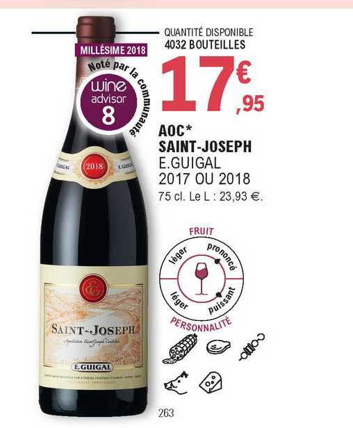 aoc saint-joseph e. guigal 2017 ou 2018