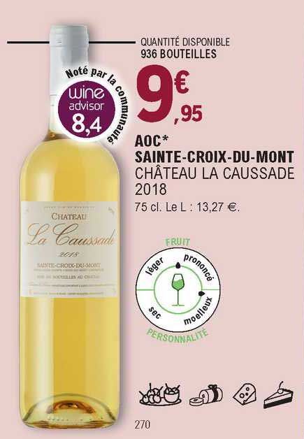 aoc sainte-croix-du-mont château la caussade 2018