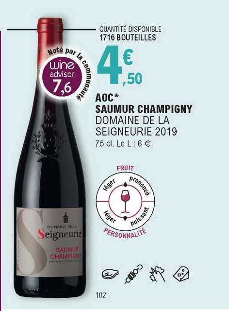 aoc saumur champigny domaine de la seigneurie 2019