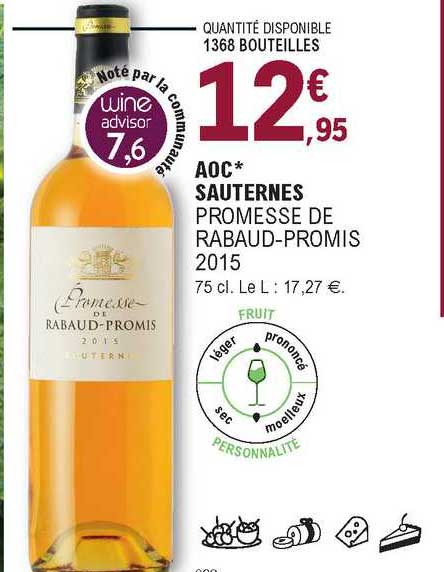 aoc sauternes promesse de rabaud-promis 2015