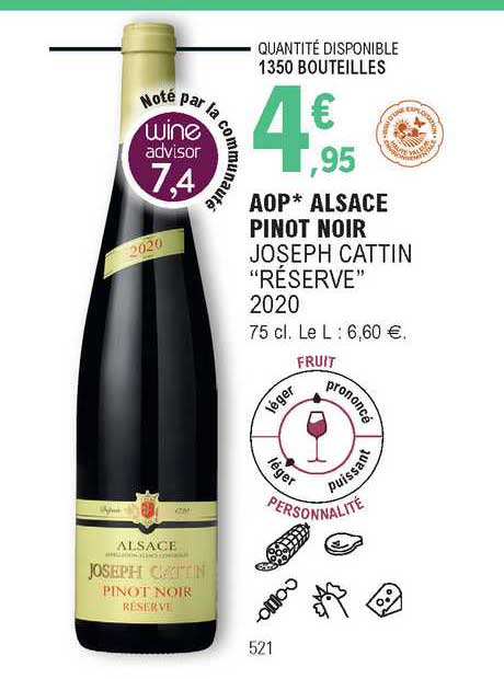 aop alsace pinot noir joseph cattin "réserve" 2020