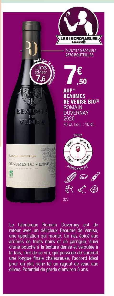 aop beaumes de venise bio romain duvernay 2020