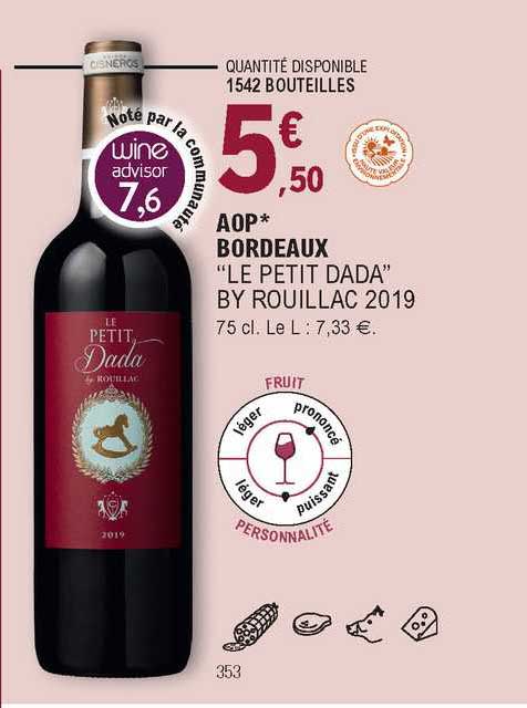 aop bordeaux "le petit dada" by rouillac 2019