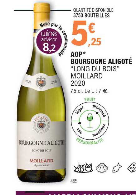 Aop Bourgogne Aligoté "long Du Bois" Moillard 2020