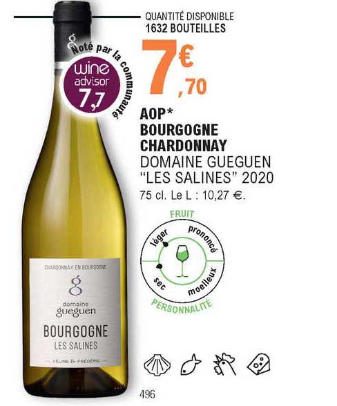 aop bourgogne chardonnay domaine gueguen "les salines" 2020