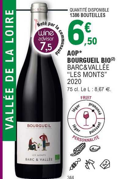 aop bourgueil bio barc & vallée "les monts" 2020