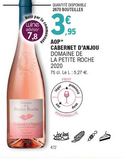 aop cabernet d'anjou domaine de la petite roche 2020