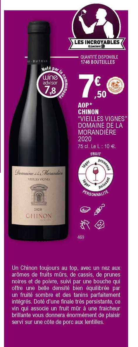 aop chinon "vieilles vignes" domaine de la morandière 2020