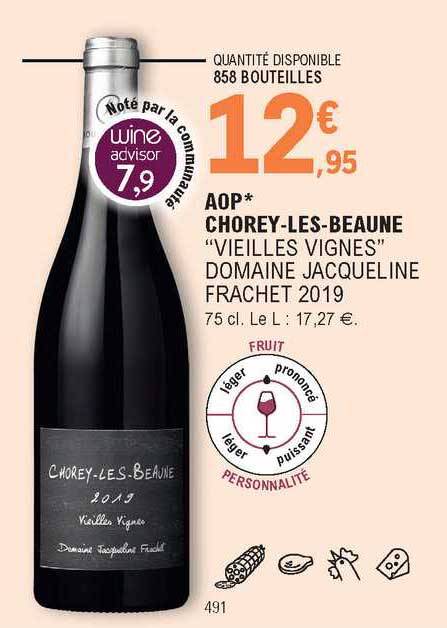 aop chorey-les-beaune "vieilles vignes" domaine jacqueline frachet 2019