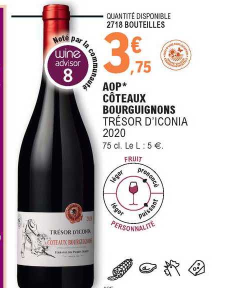 aop côteaux bourguignons trésor d'iconia 2020