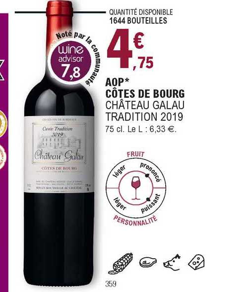 aop côtes de bourg château galau tradition 2019