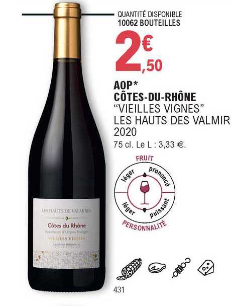 aop côtes-du-rhône "vieilles vignes" les hauts des valmir 2020