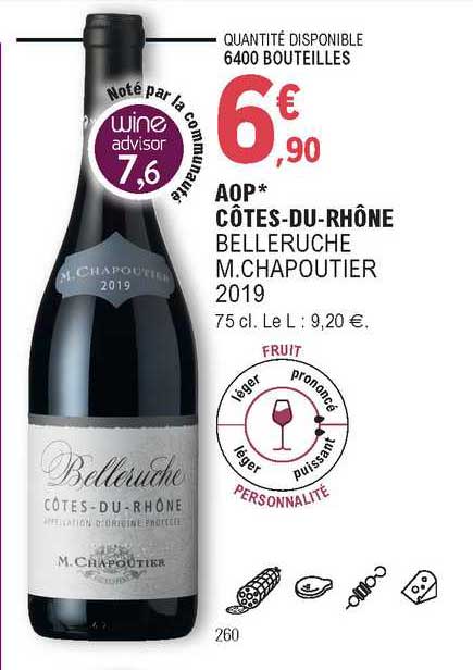 aop côtes-du-rhône belleruche m.chapoutier 2019