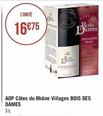 aop côtes du rhône villages bois de dames
