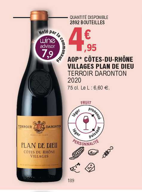 aop côtes-du-rhône villages plan de dieu terroir daronton 2020