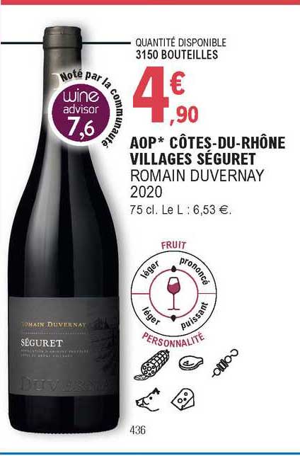 aop côtes-du-rhône villages séguret romain duvernay 2020