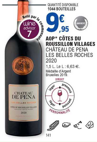 aop côtes du roussillon villages château de pena les belles roches 2020