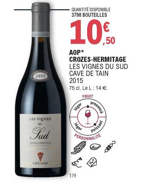 aop crozes-hermitage les vignes du sud cave de tain 2015