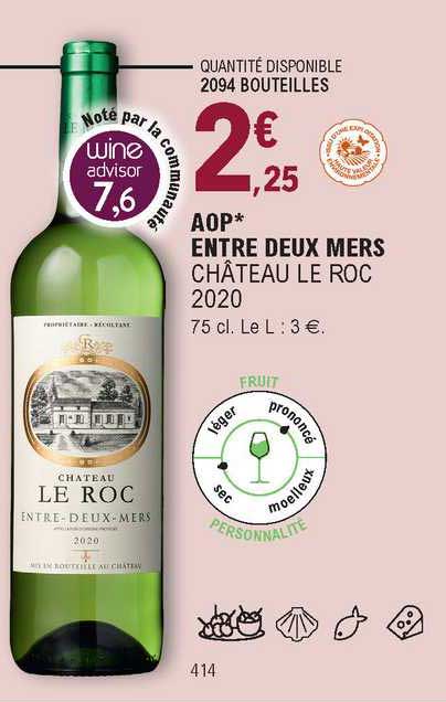 Aop Entre Deux Mers Château Le Roc 2020