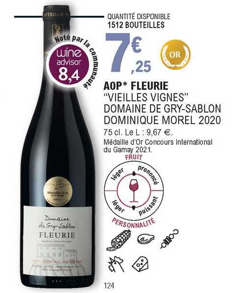 aop fleurie "vieilles vignes" domaine de gry-sablon dominique morel 2020