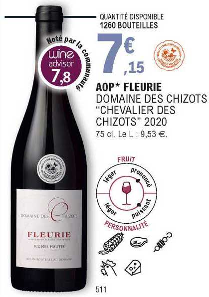Aop Fleurie Domaine Des Chizots "chevalier Des Chizots" 2020