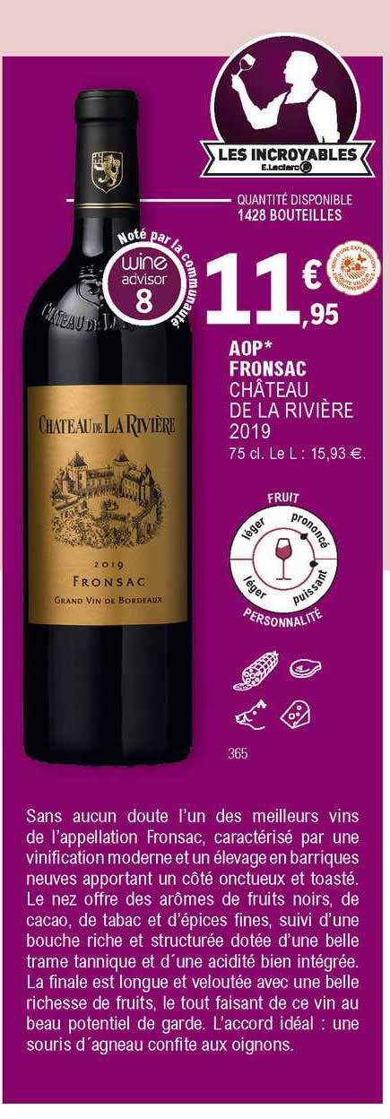 Aop Fronsac Château De La Rivière 2019