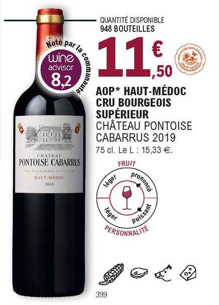 aop haut-médoc cru bourgeois supérieur château pontoise cabarrus 2019