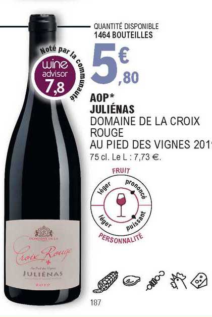 aop juliénas domaine de la croix rouge au pied des vignes 2019
