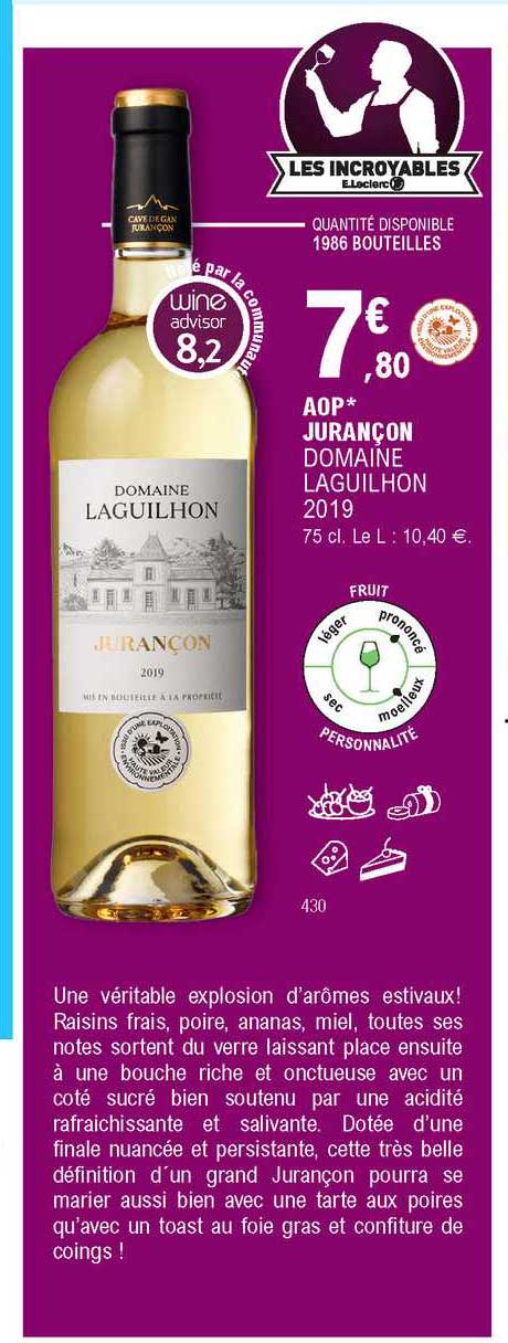aop jurançon domaine laguilhon 2019