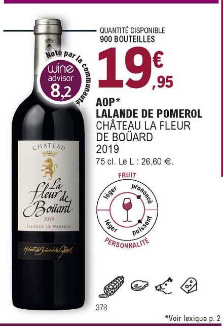 aop lalande de pomerol château la fleur de boüard 2019