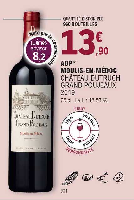 Aop Moulis-en-médoc Château Dutruch Grand Poujeaux 2019