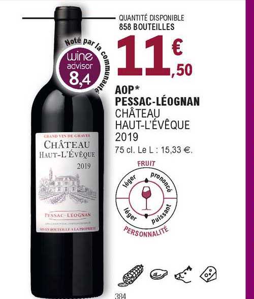 aop pessac-léognan château haut-l'évêque 2019
