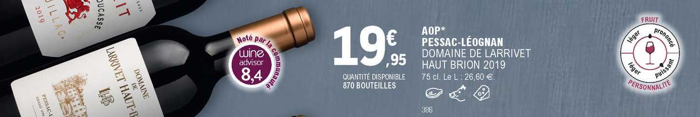 aop pessac-léognan domaine de larrivet haut brion 2019