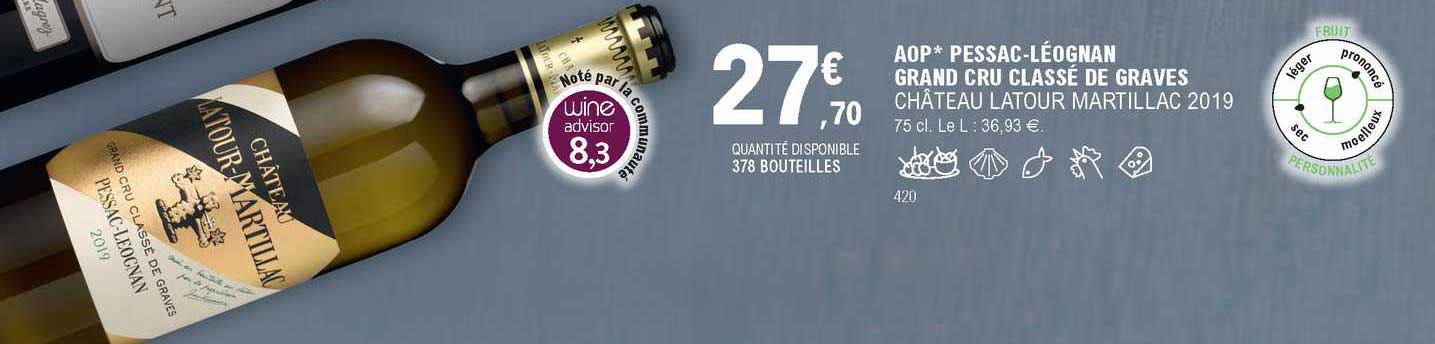 aop pessac-léognan grand cru classé de graves château latour martillac 2019