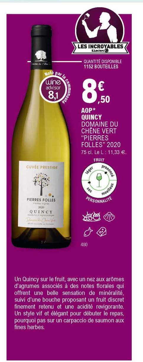 Aop Quincy Domaine Du Chêne Vert "pierres Folles" 2020