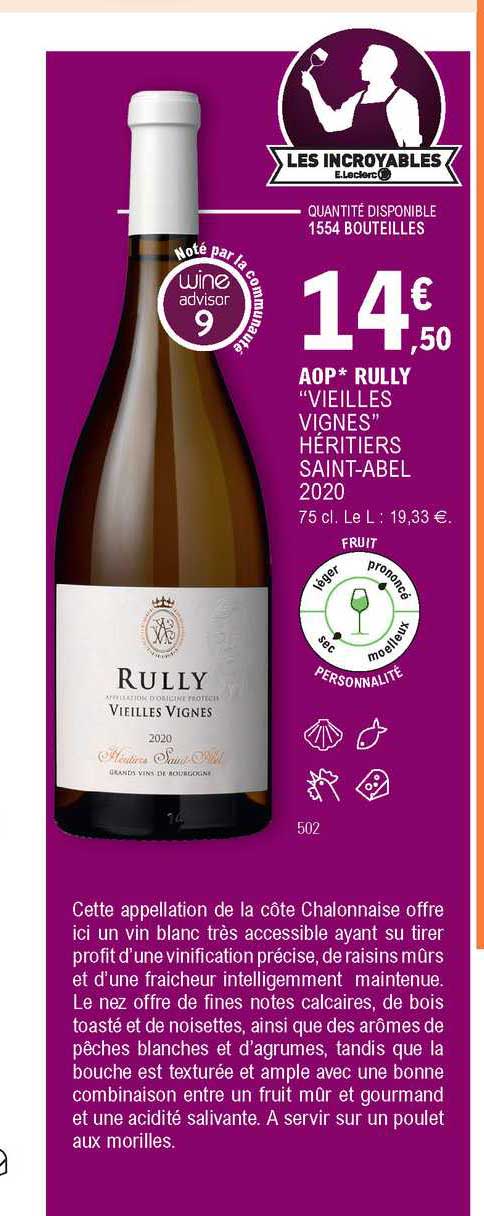 aop rully "vieilles vignes" héritiers saint-abel 2020