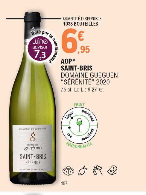 aop saint-bris domaine gueguen "sérénité" 2020