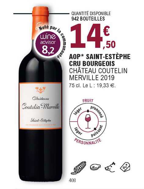 aop saint-estèphe cru bourgeois château coutelin merville 2019