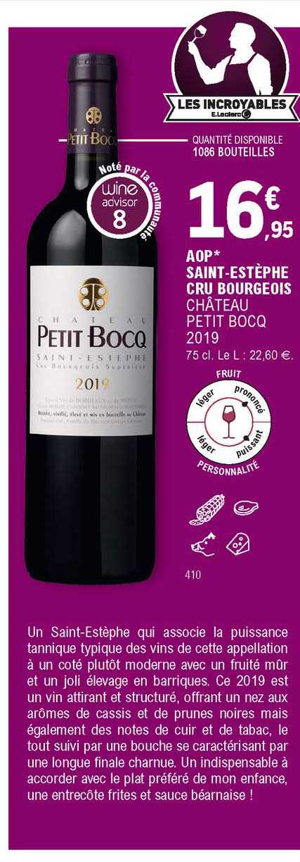aop saint-estèphe cru bourgeois château petit bocq 2019