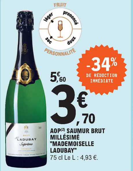 Aop Saumur Brut Millésimé "mademoiselle Ladubay"